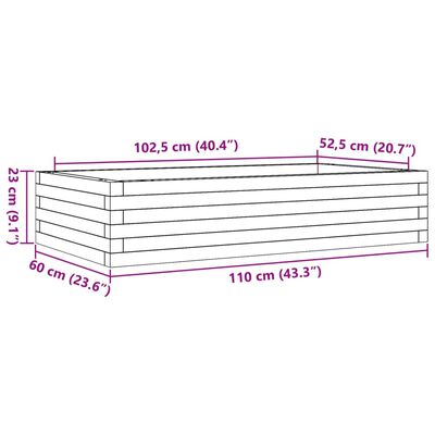 vidaXL Sodo lovelis, 110x60x23cm, douglas eglės medienos masyvas