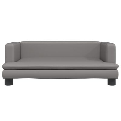 vidaXL Vaikiška sofa, pilkos spalvos, 80x45x30cm, dirbtinė oda