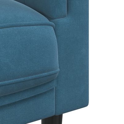 vidaXL Sofos komplektas su pagalvėmis, 2 dalių, mėlynas, aksomas