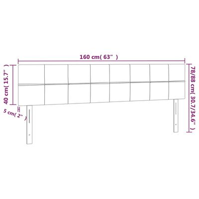 vidaXL Galvūgalis, 2vnt., juodos spalvos, 80x5x78/88cm, audinys