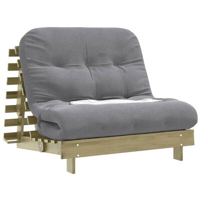 vidaXL Futono sofa-lova su čiužiniu, 100x206x11cm, impregnuota pušis