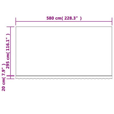 vidaXL Pakaitinis audinys markizei, įvairių spalvų, 6x3m, dryžuotas