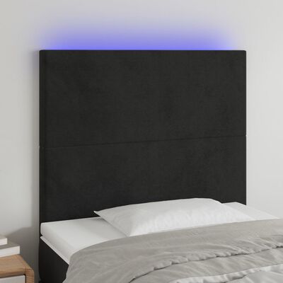 vidaXL Galvūgalis su LED, juodos spalvos, 100x5x118/128cm, aksomas