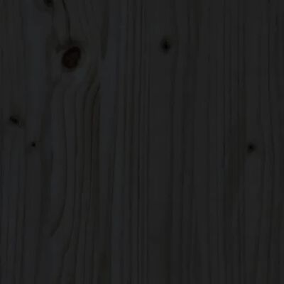 vidaXL Sodo suoliukas, juodas, 201,5cm, pušies medienos masyvas