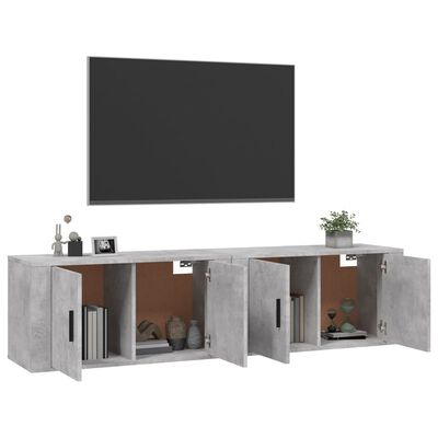 vidaXL Sieninės TV spintelės, 2vnt., betono pilkos, 80x34,5x40cm