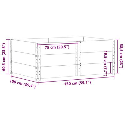 vidaXL Sodo lovelis, rudas, 150x100cm, pušies medienos masyvas