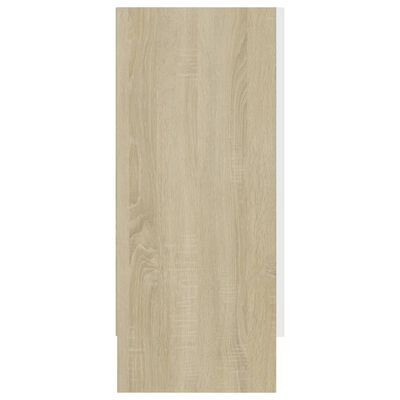 vidaXL Šoninė spintelė, balta/ąžuolo, 120x30,5x70cm, apdirbta mediena