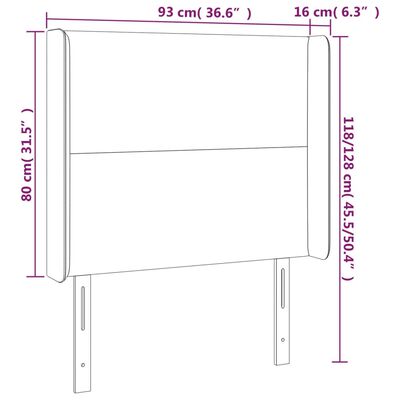 vidaXL Galvūgalis su LED, tamsiai rudos spalvos, 93x16x118/128cm