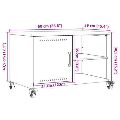 vidaXL Televizoriaus spintelė, antracito, 68x39x43,5cm, plienas