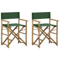 vidaXL Režisieriaus kėdės, 2vnt., žalios, bambukas ir audinys
