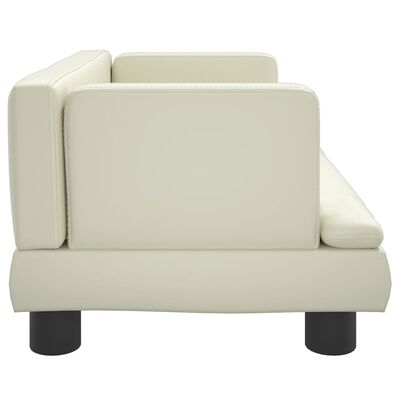 vidaXL Vaikiška sofa, kreminės spalvos, 60x40x30cm, dirbtinė oda