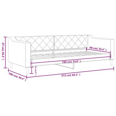 vidaXL Sofa, juodos spalvos, 90x190cm, audinys