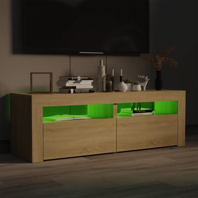 vidaXL TV spintelė su LED, sonoma ąžuolo, 120x35x40 cm