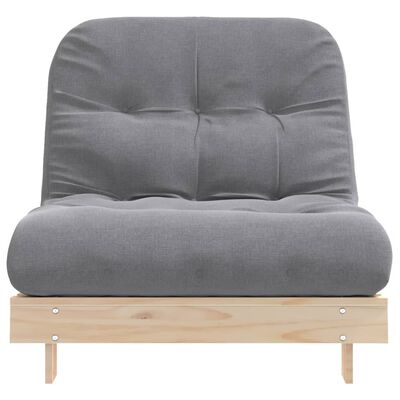 vidaXL Futono sofa-lova su čiužiniu, 90x206x11cm, pušies masyvas