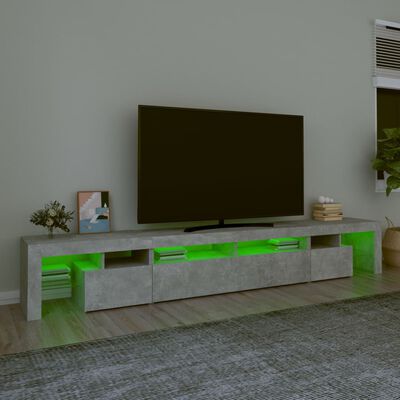 vidaXL TV spintelė su LED apšvietimu, betono pilka, 260x36,5x40cm