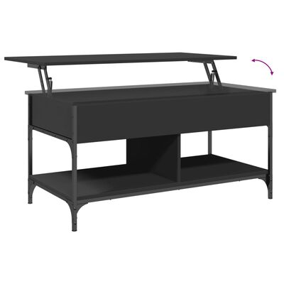 vidaXL Kavos staliukas, juodas, 100x50x50cm, apdirbta mediena/metalas