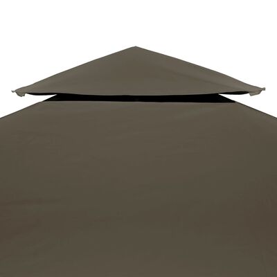 vidaXL Viršutinis pavėsinės uždangalas, 2 aukštų, taupe, 310g/m², 3x3m