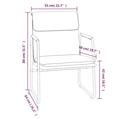 vidaXL Poilsio kėdė, kreminės spalvos, 55x64x80cm, audinys