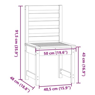 vidaXL Sodo kėdės 2vnt. pilkos 50x48x91,5cm pušies medienos masyvas