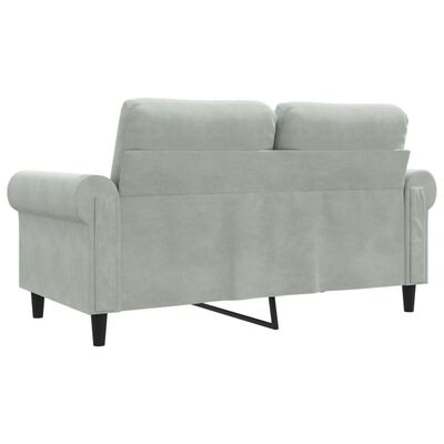 vidaXL Dvivietė sofa, šviesiai pilkos spalvos, 120cm, aksomas