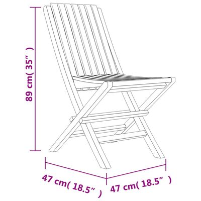 vidaXL Sulankstomos sodo kėdės, 4vnt., 47x47x89cm, tikmedžio masyvas