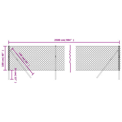 vidaXL Tinklinė tvora, žalios spalvos, 1x25m