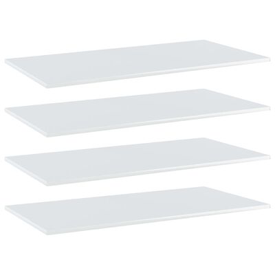 vidaXL Knygų lentynos plokštės, 4vnt., baltos, 80x20x1,5cm, MDP