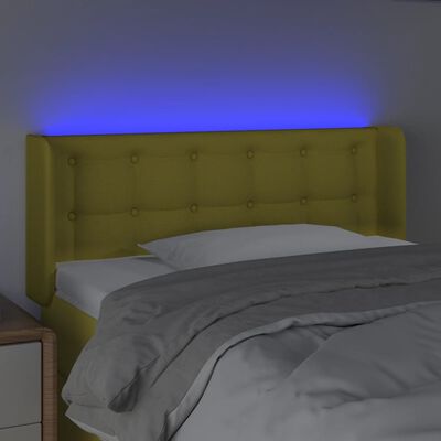 vidaXL Galvūgalis su LED, žalios spalvos, 93x16x78/88cm, audinys