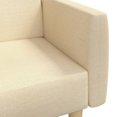 vidaXL Dvivietė sofa-lova, kreminės spalvos, audinys