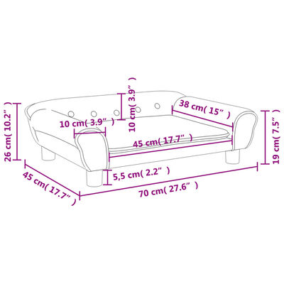 vidaXL Vaikiška sofa, tamsiai pilkos spalvos, 70x45x26cm, aksomas