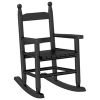 vidaXL Vaikiška supama kėdė, juoda, tuopos medienos masyvas