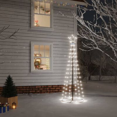 vidaXL Kalėdų eglutė, 70x180cm, kūgio formos, 108 šaltos baltos LED