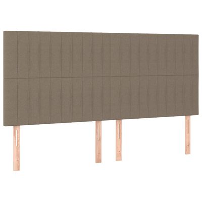 vidaXL Galvūgalis su LED, taupe spalvos, 200x5x118/128cm, audinys