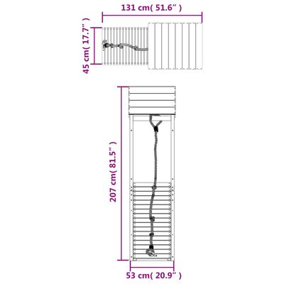 vidaXL Žaidimų namelis su laipiojimo sienele, douglas eglės masyvas