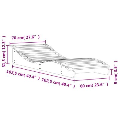 vidaXL Saulės gultas, 205x70x31,5cm, douglas eglės medienos masyvas