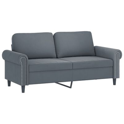 vidaXL Dvivietė sofa, tamsiai pilkos spalvos, 140cm, aksomas