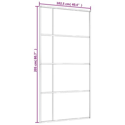 vidaXL Stumdomos durys, baltos, 102,5x205cm, ESG stiklas ir aliuminis