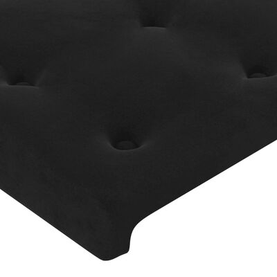 vidaXL Galvūgalis su auselėmis, juodos spalvos,147x23x78/88cm, aksomas