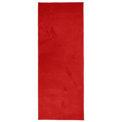 vidaXL Kilimas OVIEDO, raudonos spalvos, 80x200cm, trumpi šereliai