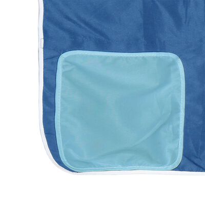 vidaXL Dviaukštė lova su užuolaidomis, mėlyna, 75x190cm, pušis