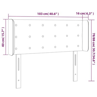 vidaXL Galvūgalis su LED, tamsiai mėlynas, 103x16x78/88cm, aksomas