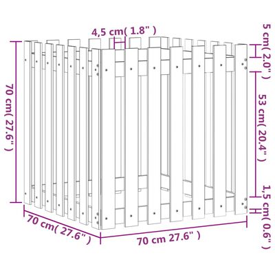 vidaXL Sodo lovelis, 70x70x70cm, impregnuota pušis, tvorelės dizaino