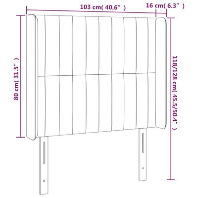 vidaXL Galvūgalis su auselėmis, rudas, 103x16x118/128cm, audinys