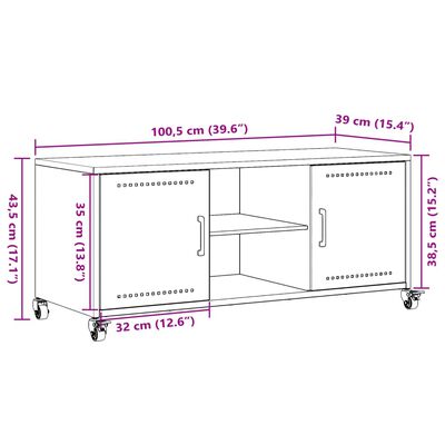 vidaXL Televizoriaus spintelė, antracito, 100,5x39x43,5cm, plienas