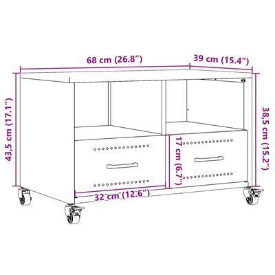 vidaXL Televizoriaus spintelė, antracito, 68x39x43,5cm, plienas