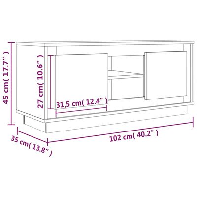 vidaXL Televizoriaus spintelė, juodos spalvos, 102x35x45cm, mediena