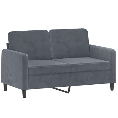 vidaXL Dvivietė sofa, tamsiai pilkos spalvos, 120cm, aksomas