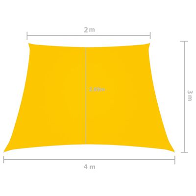 vidaXL Uždanga nuo saulės, geltonos spalvos, 2/4x3m, oksfordo audinys