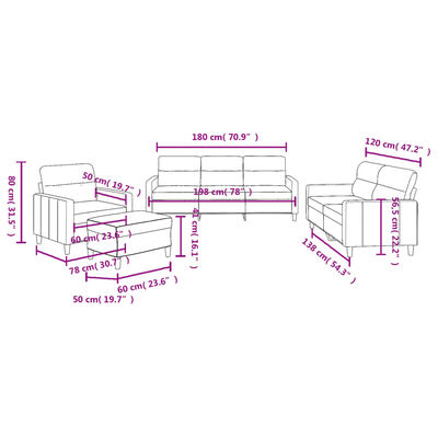 vidaXL Sofos komplektas su pagalvėlėmis, 4 dalių, kreminis, audinys