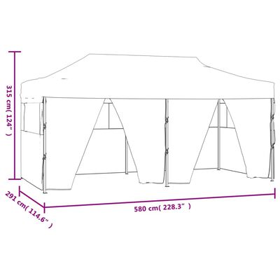 vidaXL Sulankstoma palapinė su 4 sienomis, mėlyna, 3x6m, plienas